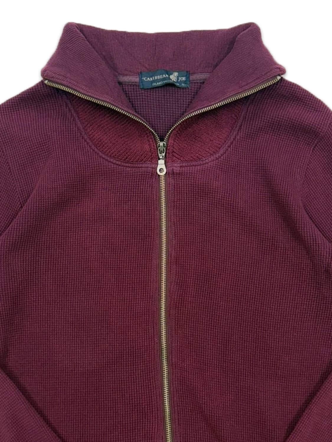 빈티지 CARIBBEAN JOE 버건디 니트 집업 상품이미지3
