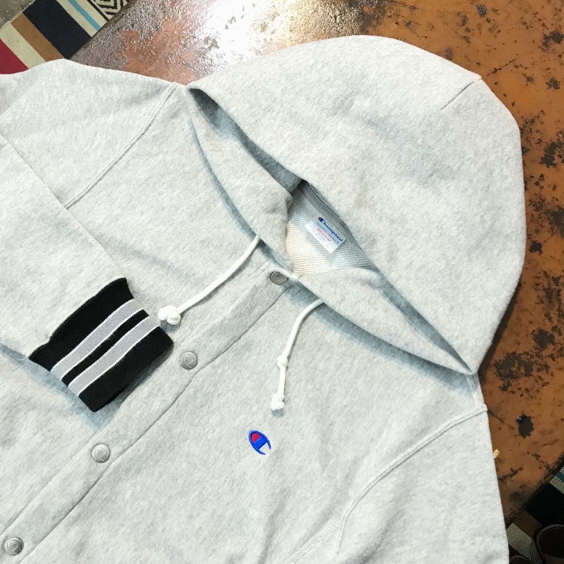 챔피온 리버스위브 그레이 스타디움 후드 자켓 남성 102 여성 프리사이즈 상품이미지3