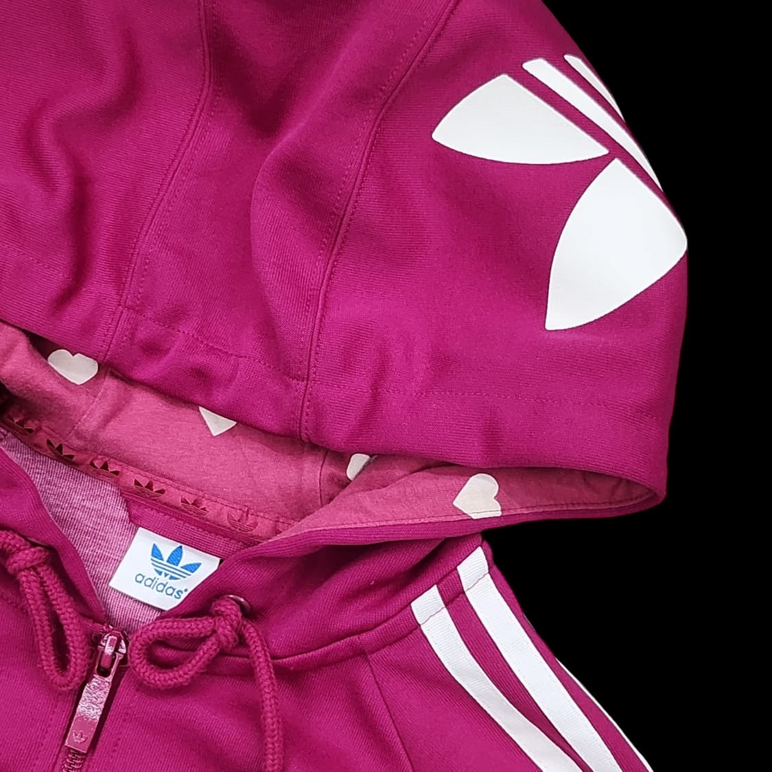 아디다스 하트 핑크 삼선 후드 져지 상품이미지5