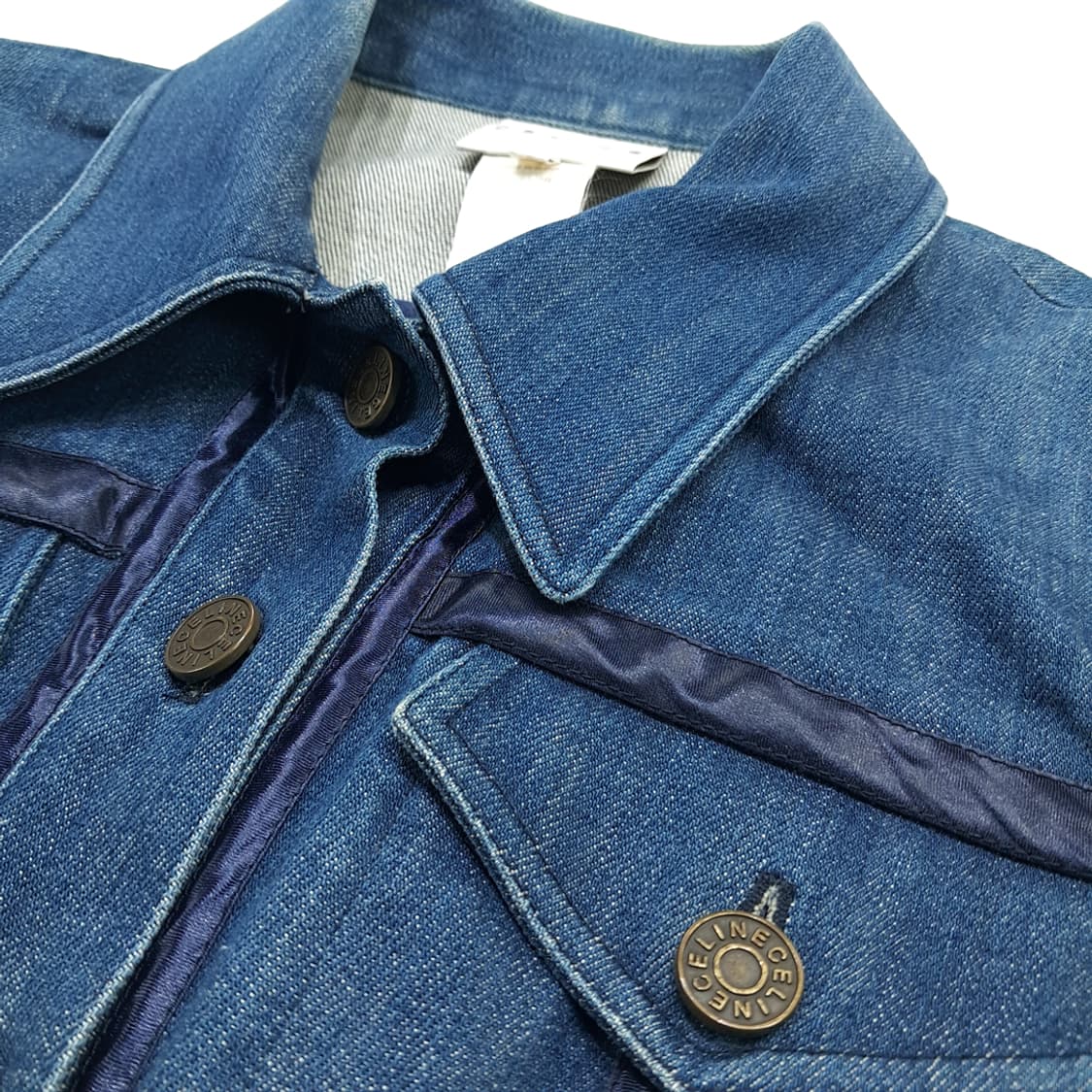 CN829W M CELINE 올드 셀린느 데님 트리밍 자켓 상품이미지3