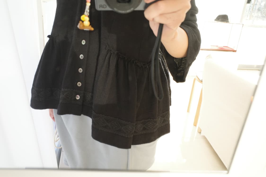 Lace wool gather button top 상품이미지9