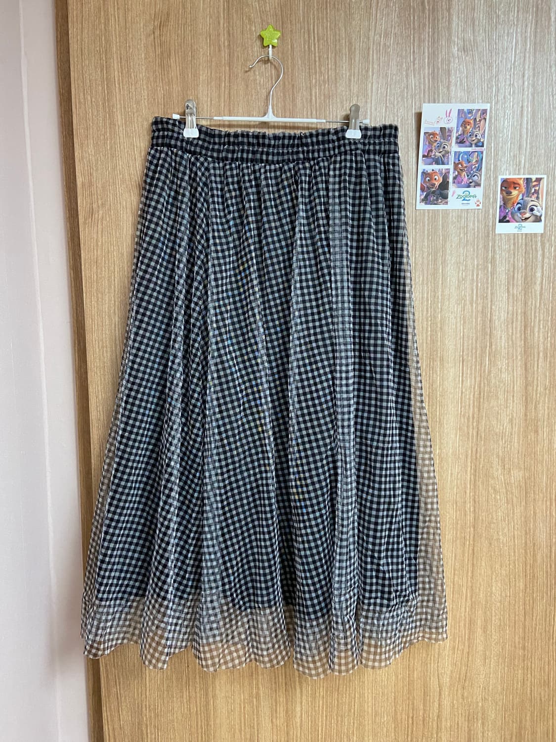 재팬빈티지 김엄 체크 롱 샤스커트 블랙 상품이미지1