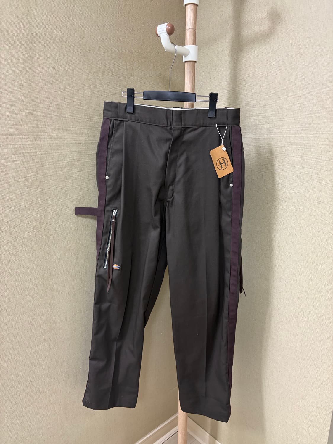 [1] (새제품) haea 디키즈 사이드 집 리워크 팬츠 브라운 상품이미지2