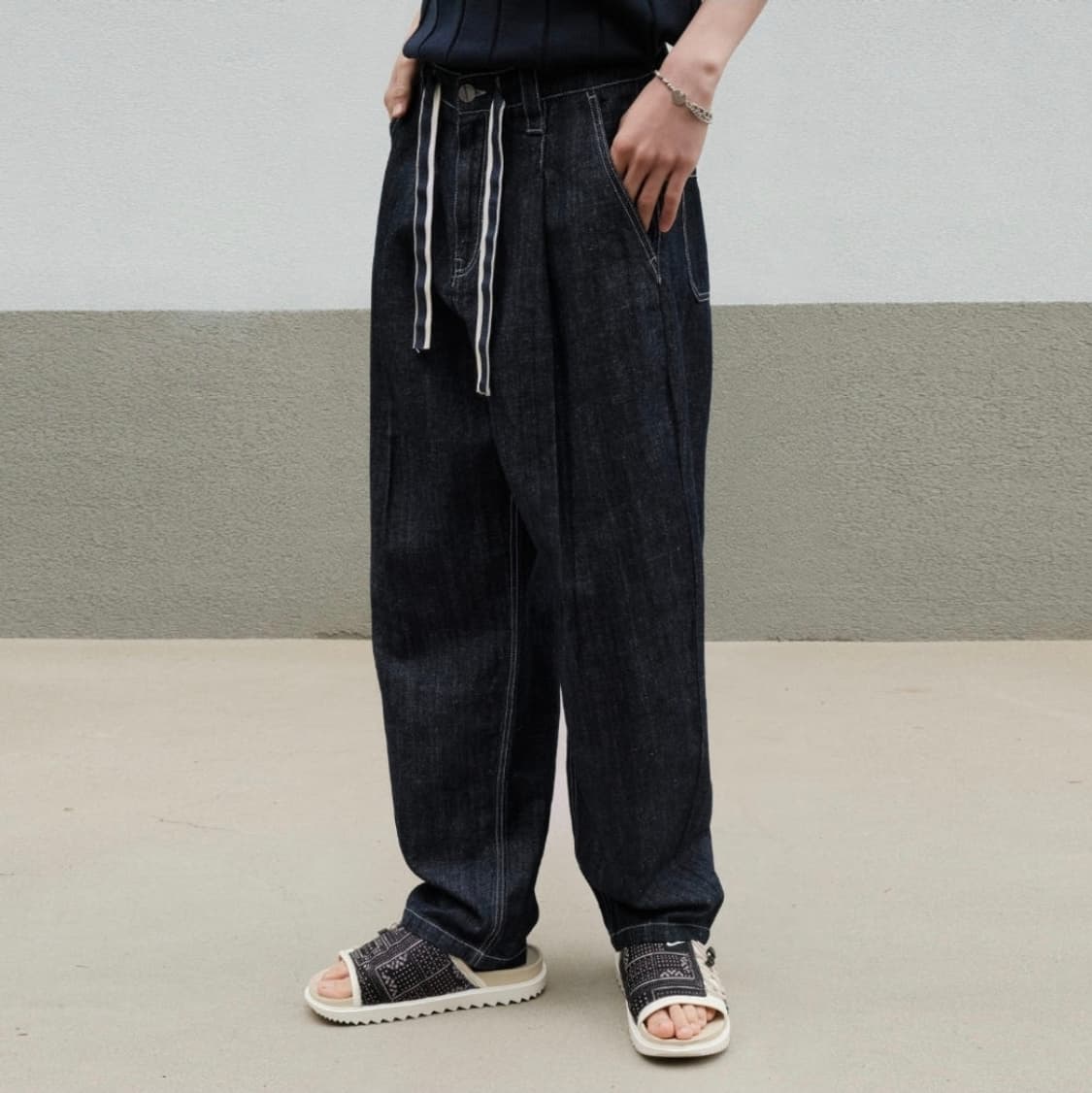 (L)미나브 밴딩 린넨 데님 팬츠 상품이미지5