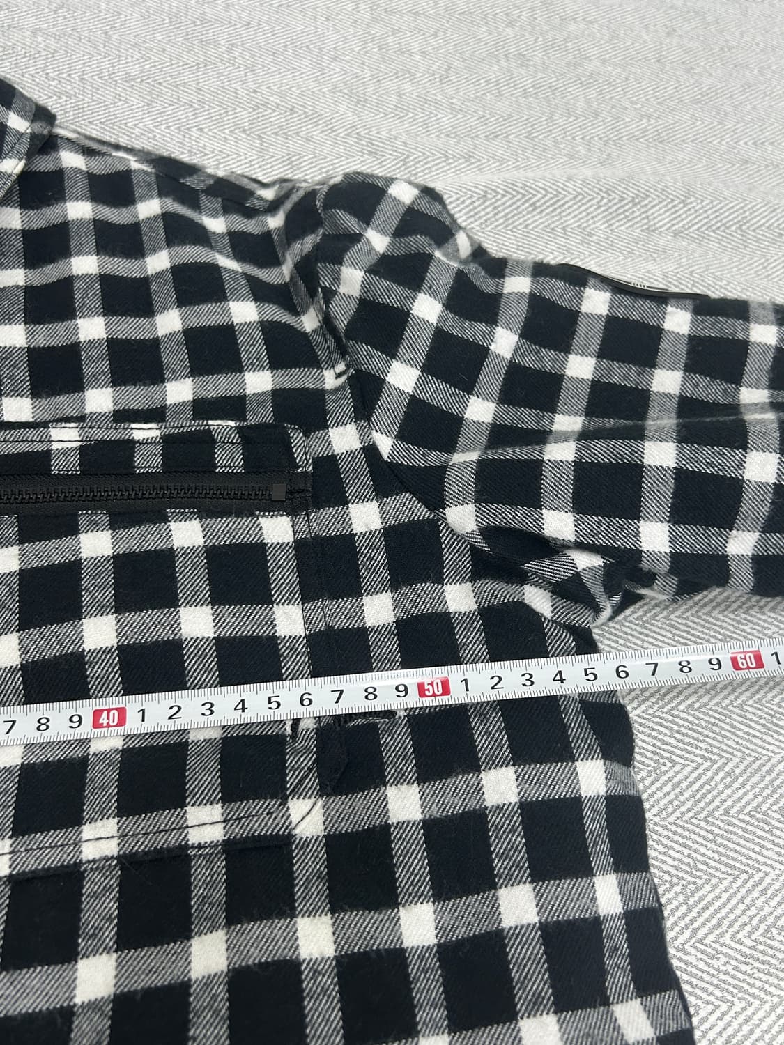 에비수 EVISU 블랙체크 누빔 점퍼 L 100 상품이미지8
