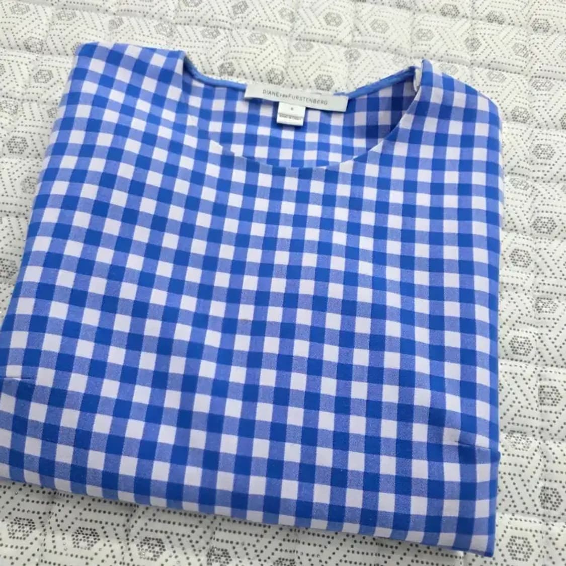 DVF 다이앤본퍼스텐버그 깅엄체크 블라우스 ~55 상품이미지3