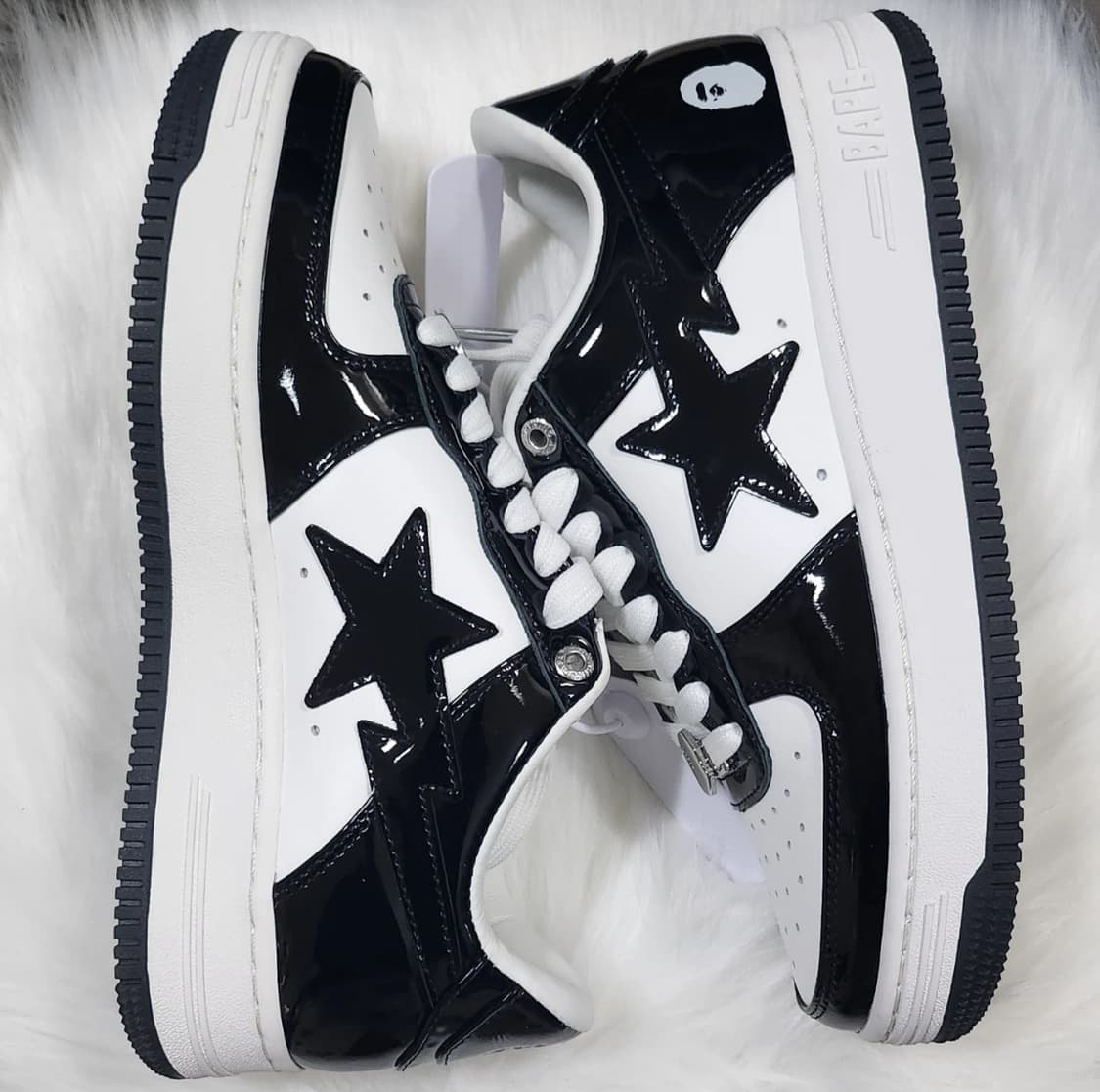 베이프 스타 흰/검 유광 신발 상품이미지2