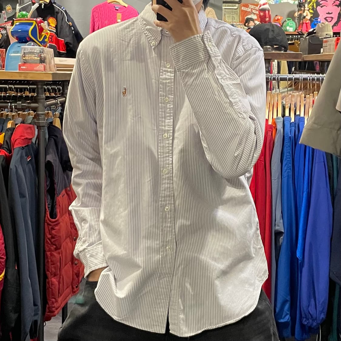 [IM] Polo 폴로랄프로렌 퍼플 스트라이프 긴팔셔츠 상품이미지1