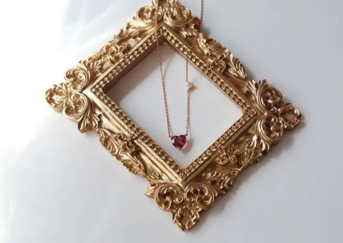 핑크 투어멀린 하트 목걸이  상품이미지3