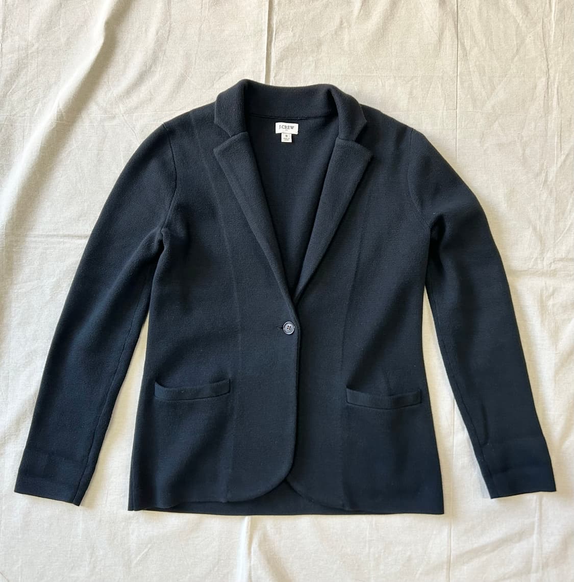 블랙 코튼 싱글 버튼 자켓 상품이미지1