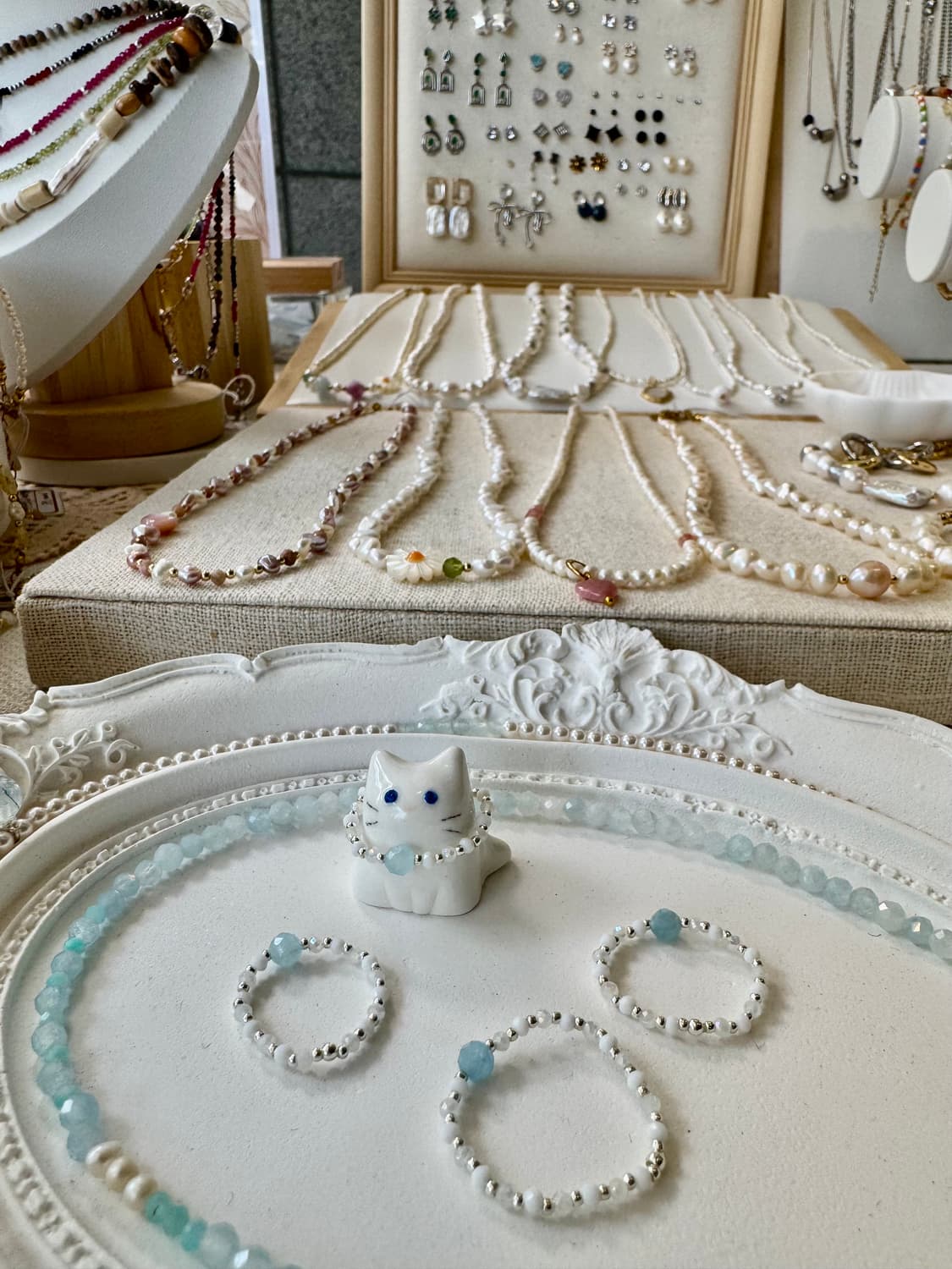 모두가 예쁘다고 한 아쿠아마린 비드반지🩵💍🤍 상품이미지1