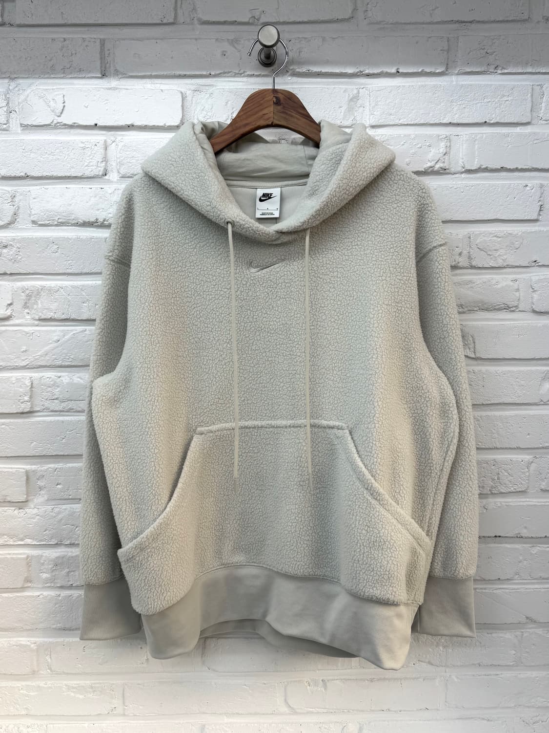 나이키 화이트 플리스 후드티 상품이미지3