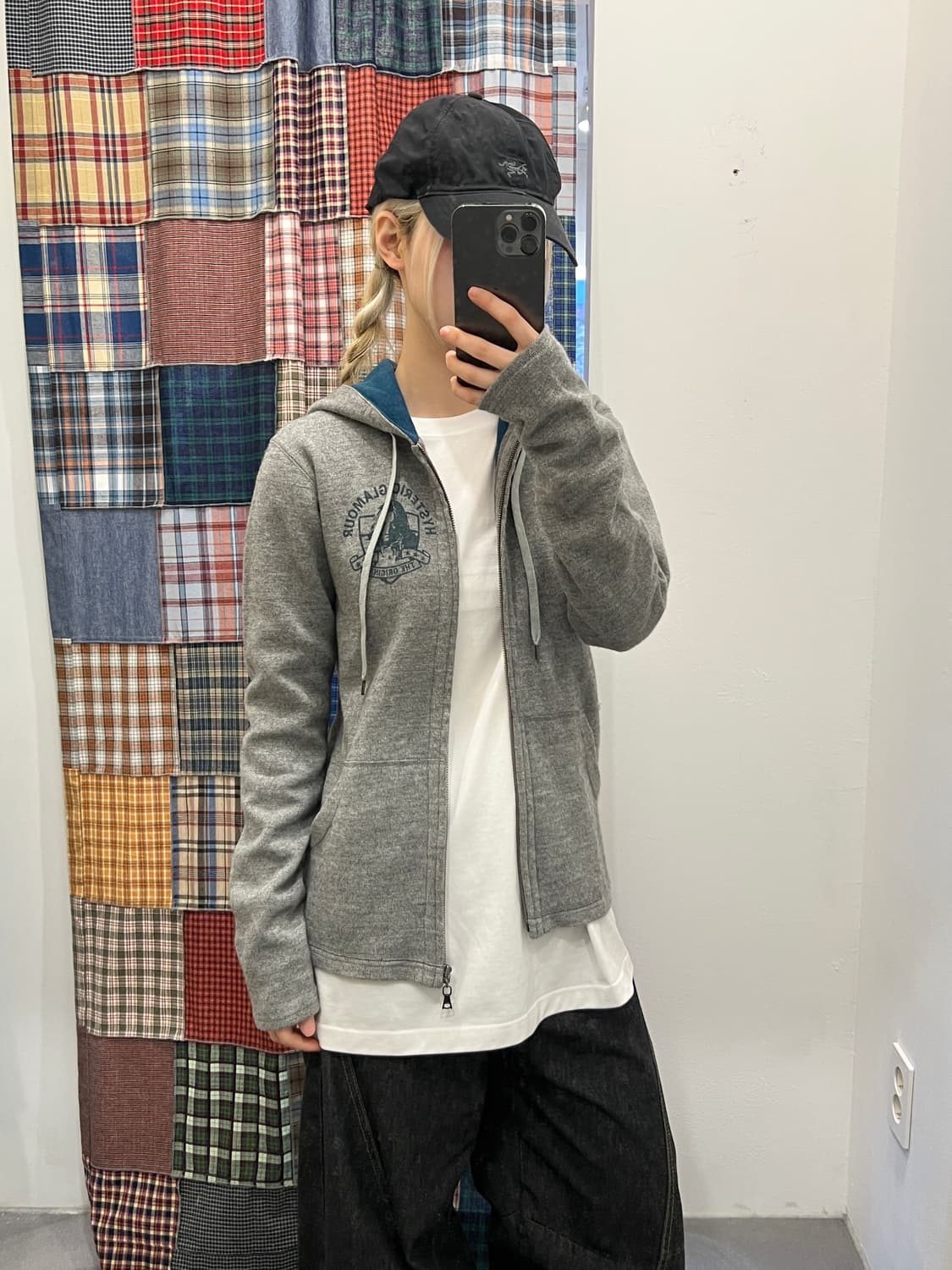 히스테릭 글래머 히스걸 그레이 후드집업 상품이미지1