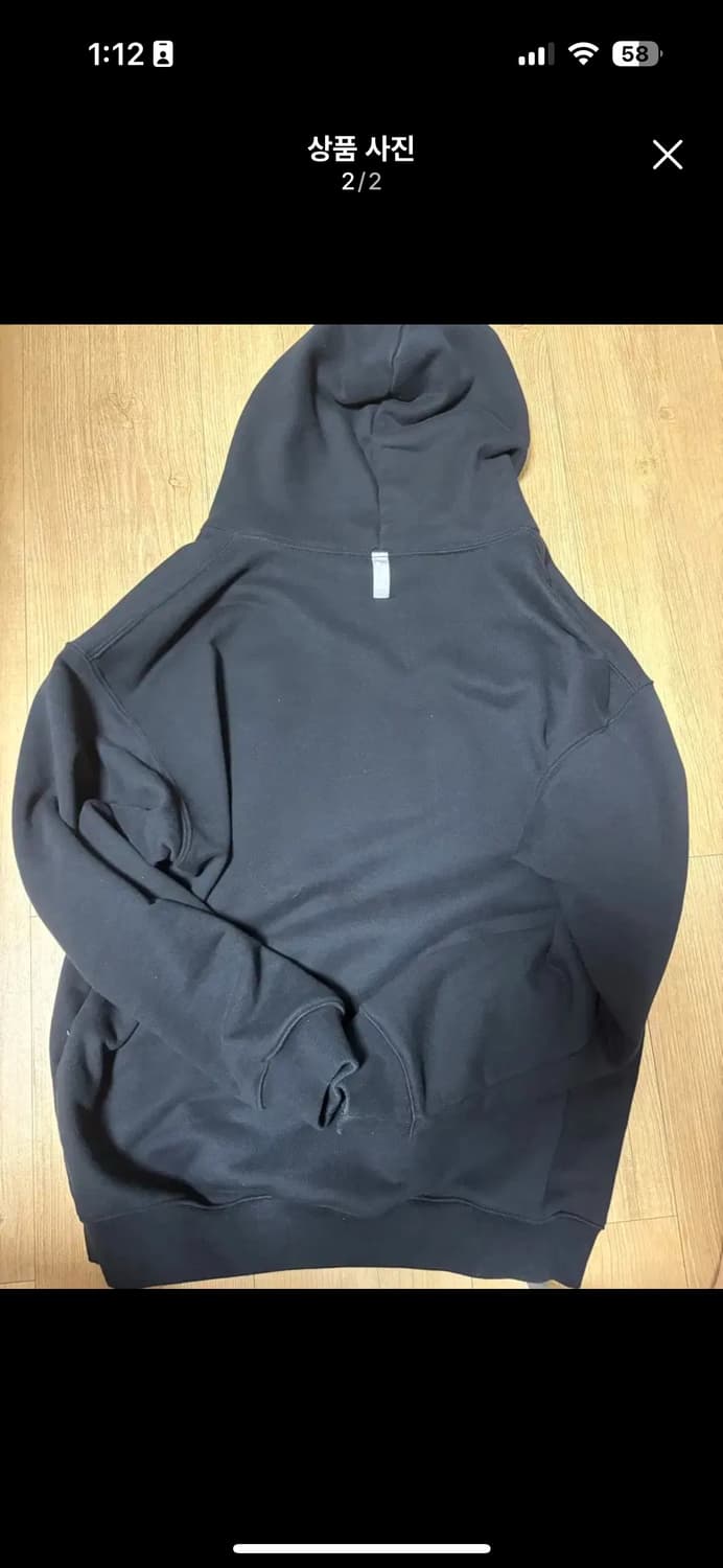 노매뉴얼 블랙후디 L 상품이미지2