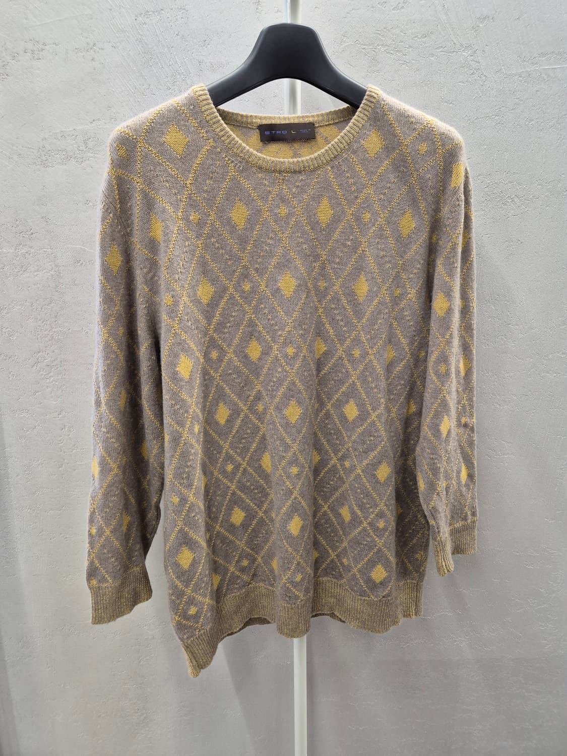 ETRO 카멜 다이아몬드 패턴 니트 L 상품이미지2