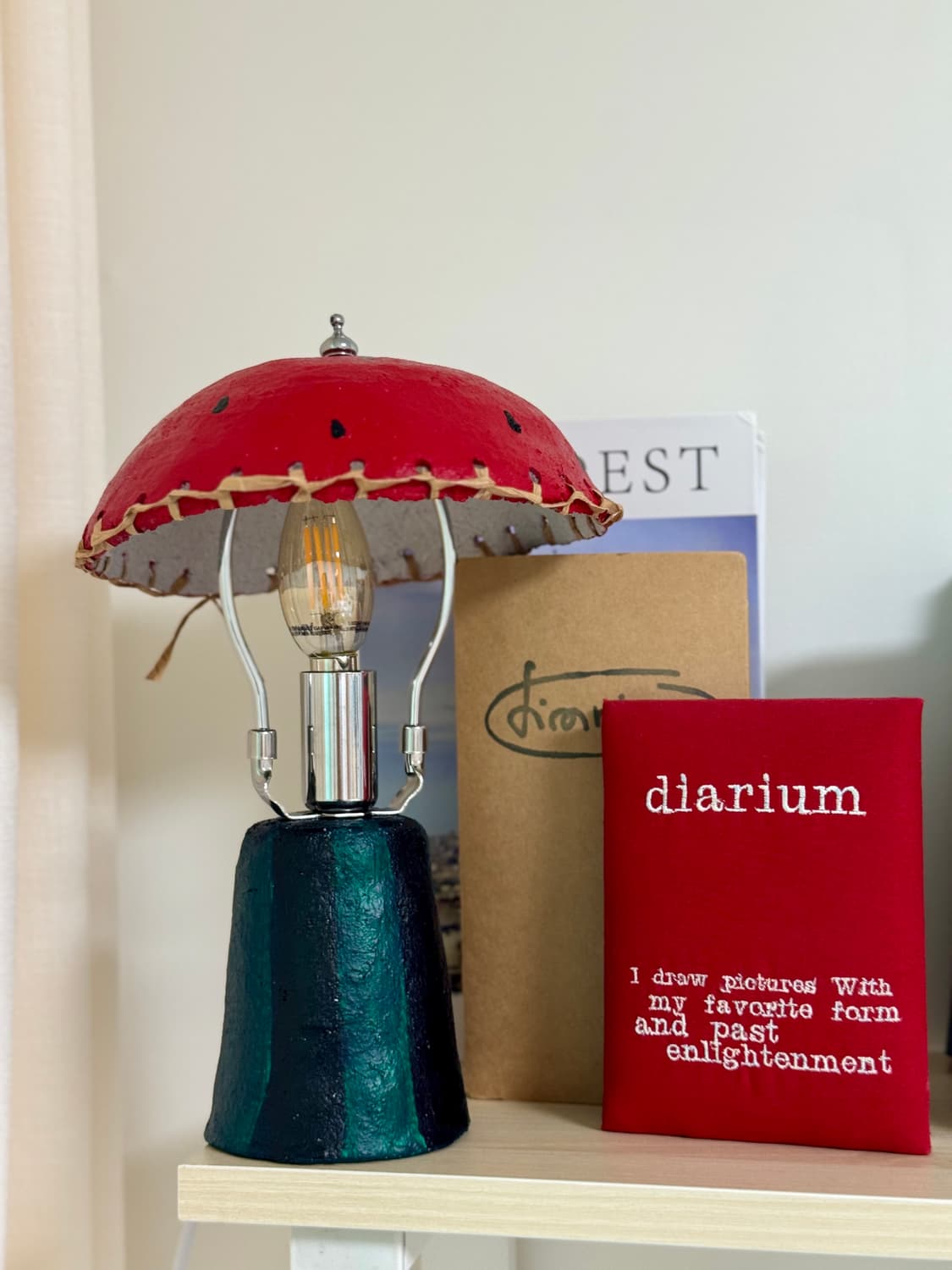 키치하고 사랑스러운 페이퍼마쉐 수박 조명🍉❤️ 상품이미지1