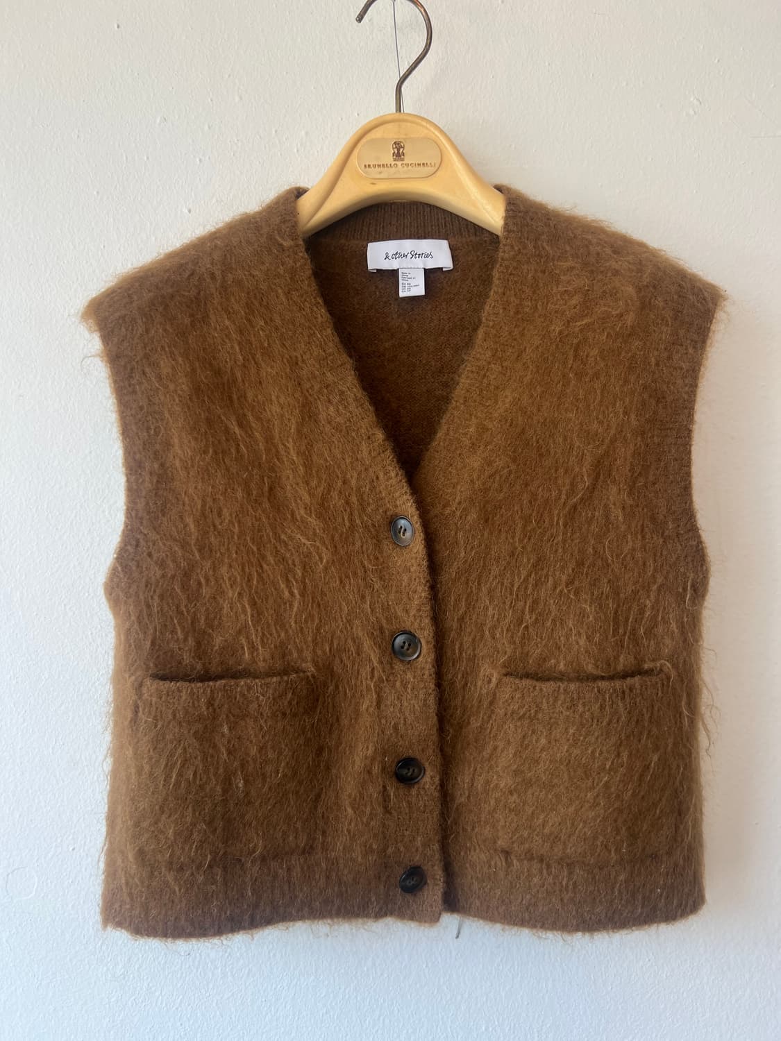 앤아더스토리즈 여성 브라운 모헤어조끼 울조끼 상품이미지2