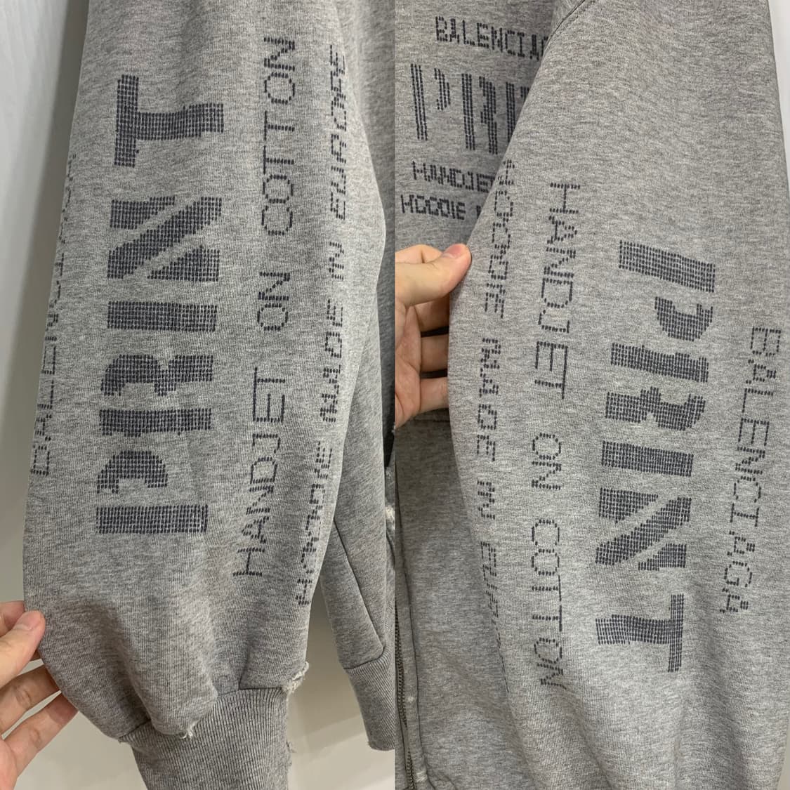 [S]발렌시아가 프린트 디스 후드집업 그레이 상품이미지4