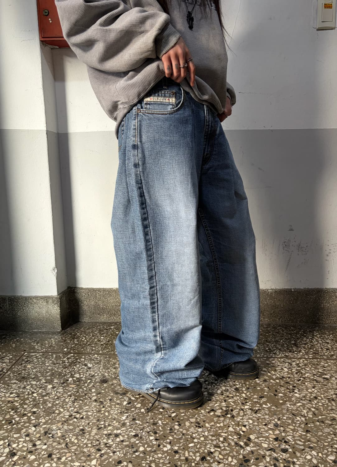 90s POLO 올드스쿨 데님 와이드팬츠 상품이미지3