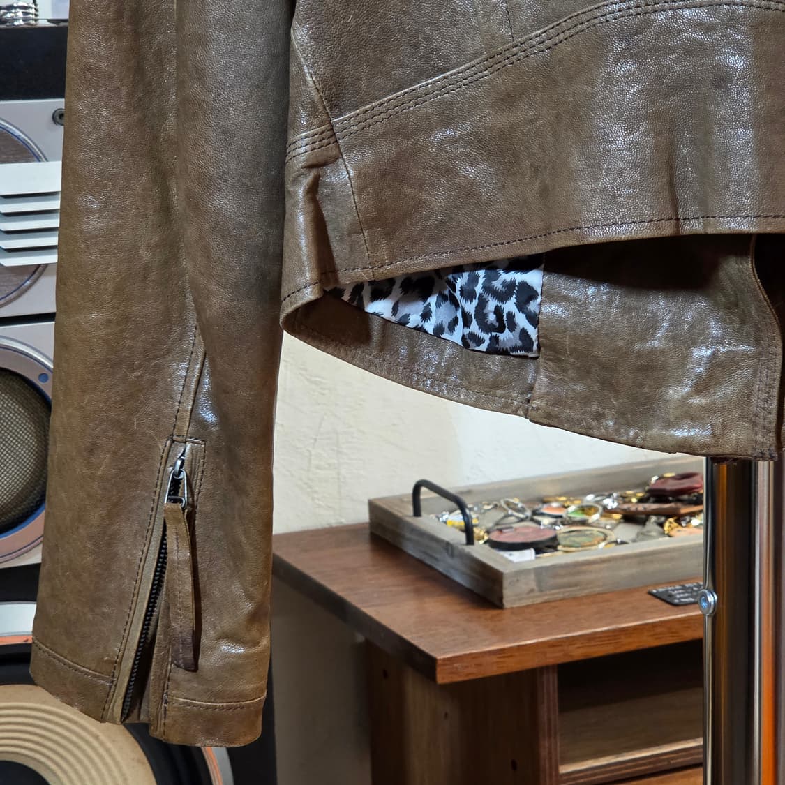 빈티지 카멜 브라운 리얼레더 양가죽 자켓 상품이미지7