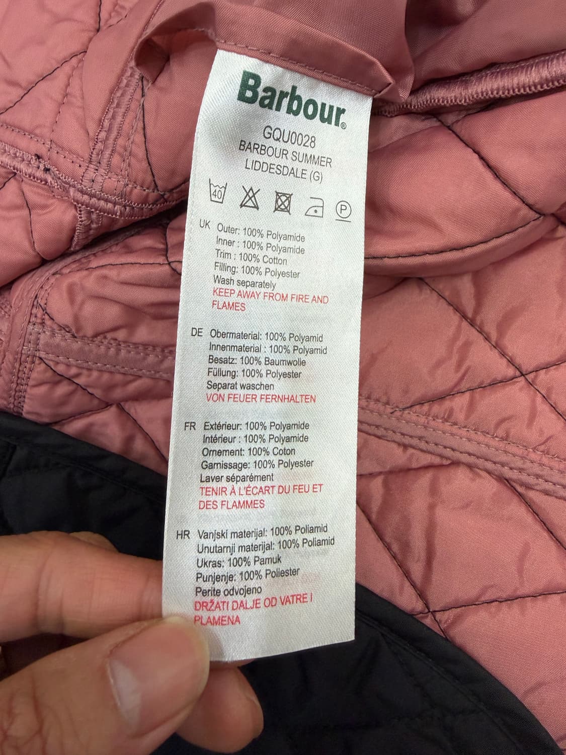 정품) BARBOUR 바버 주니어 키즈 퀼팅 자켓 블랙 10-11Y 상품이미지8