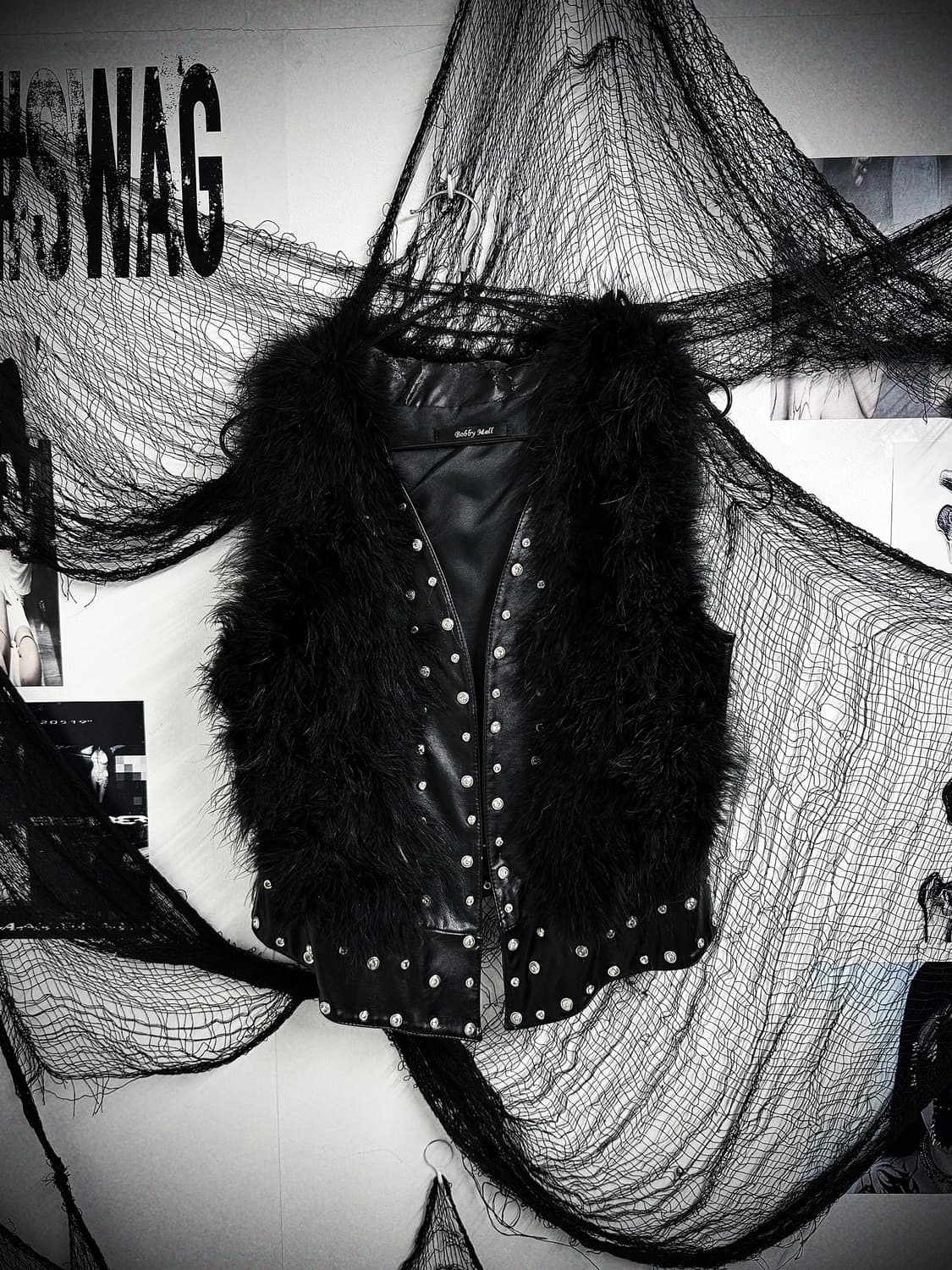 00s punk mood jewerly fur vest 상품이미지4