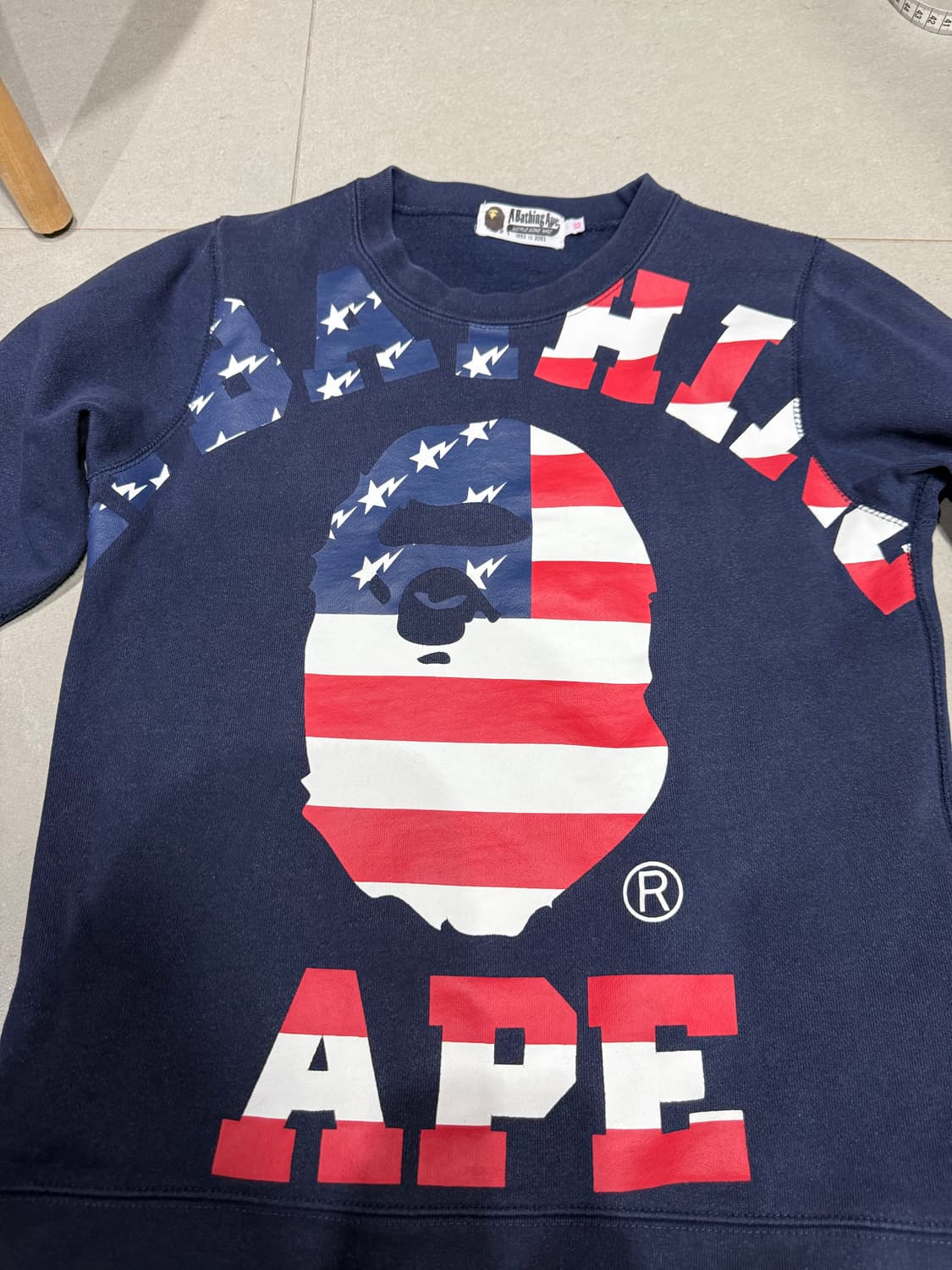 베이프 성조기 빅사루 베이프 스타 맨투맨 스웨터  상품이미지3