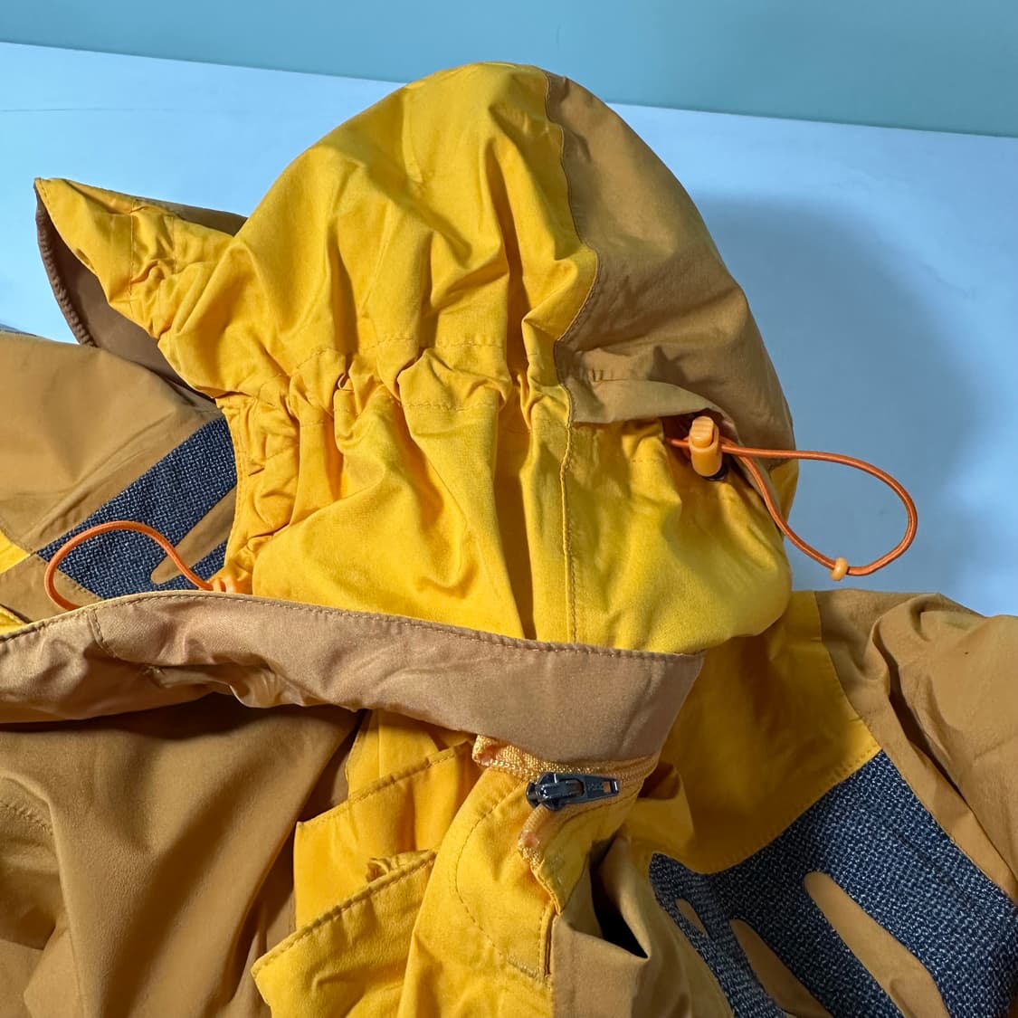 95 M 몽벨 머스타드 겨자 후드탈부착 등산 바람막이 자켓 상품이미지5