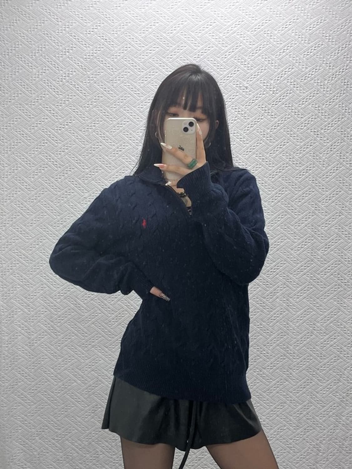 폴로랄프로렌 신형라벨 캐주얼 케이블 반집업 니트 L C09420 상품이미지1