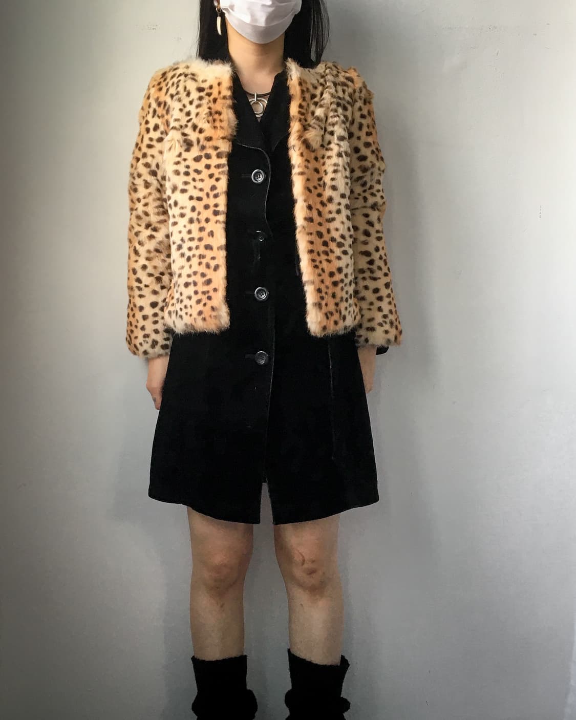 Rabbit fur leopard pattern jaacket 상품이미지5