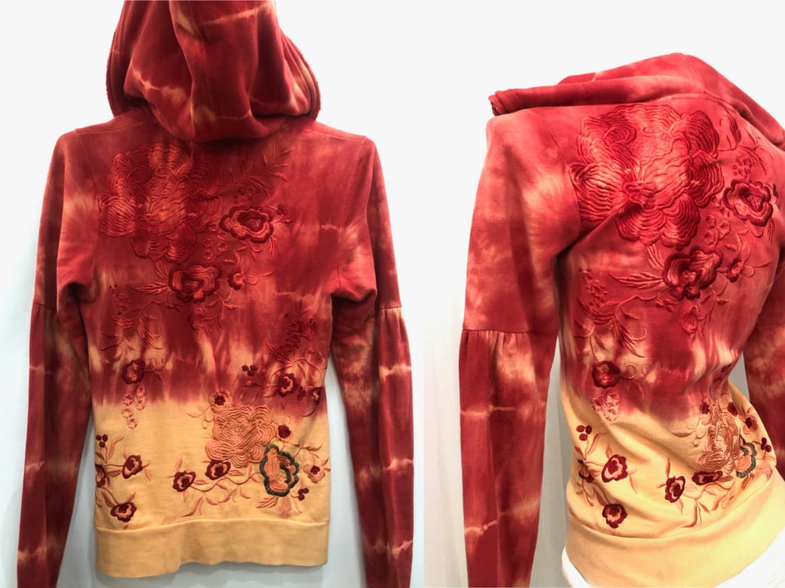 oriental red floral embroidery 후드집업 상품이미지3