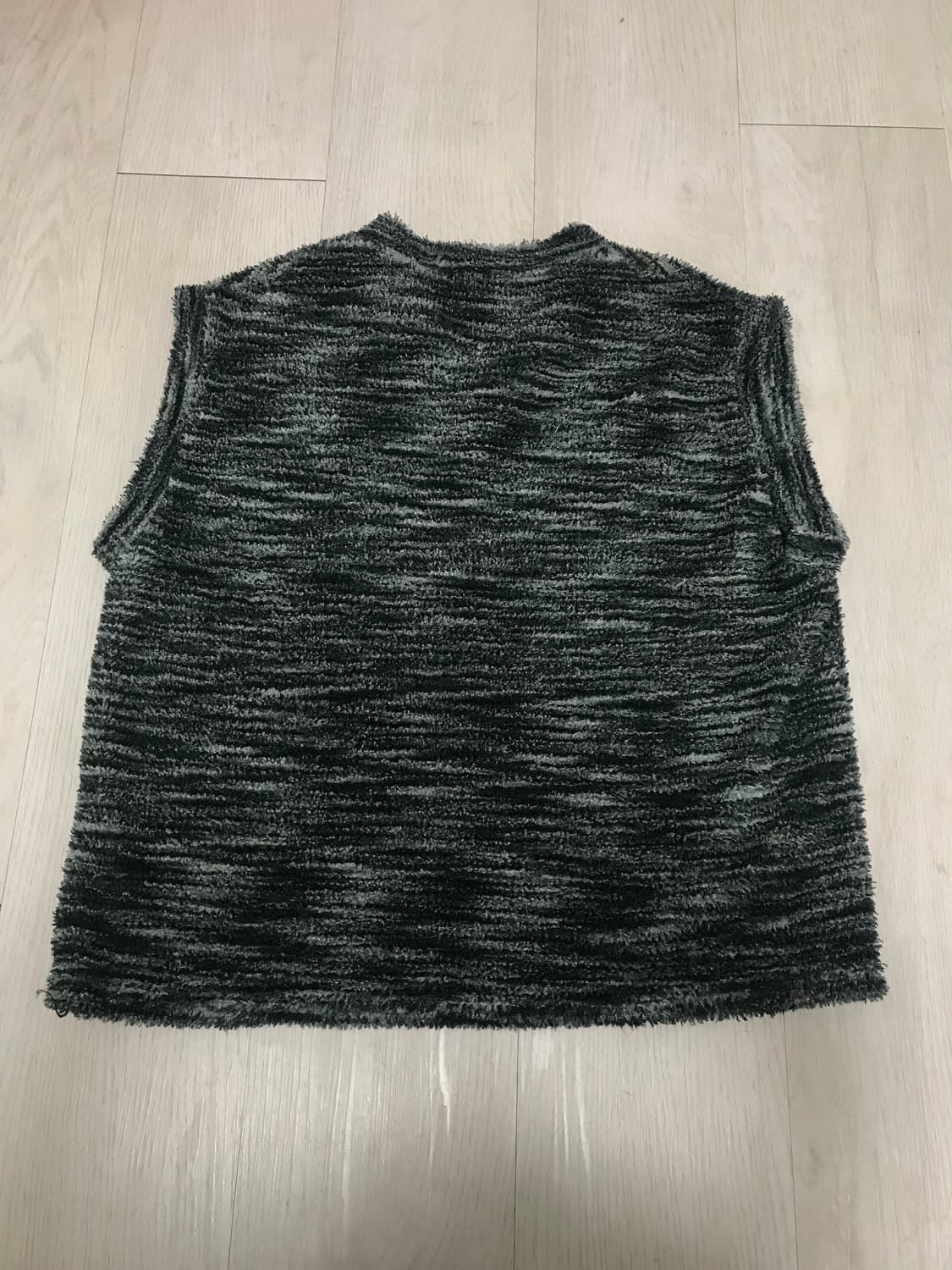 브이넥 오버핏 그린 스트라이프 니트 베스트(조끼) 상품이미지5