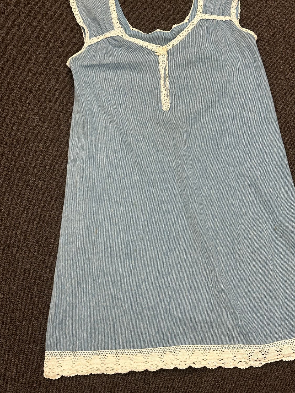 M)Japanese vintage 스카이 블루/화이트 레이스 나시 원피스 상품이미지5