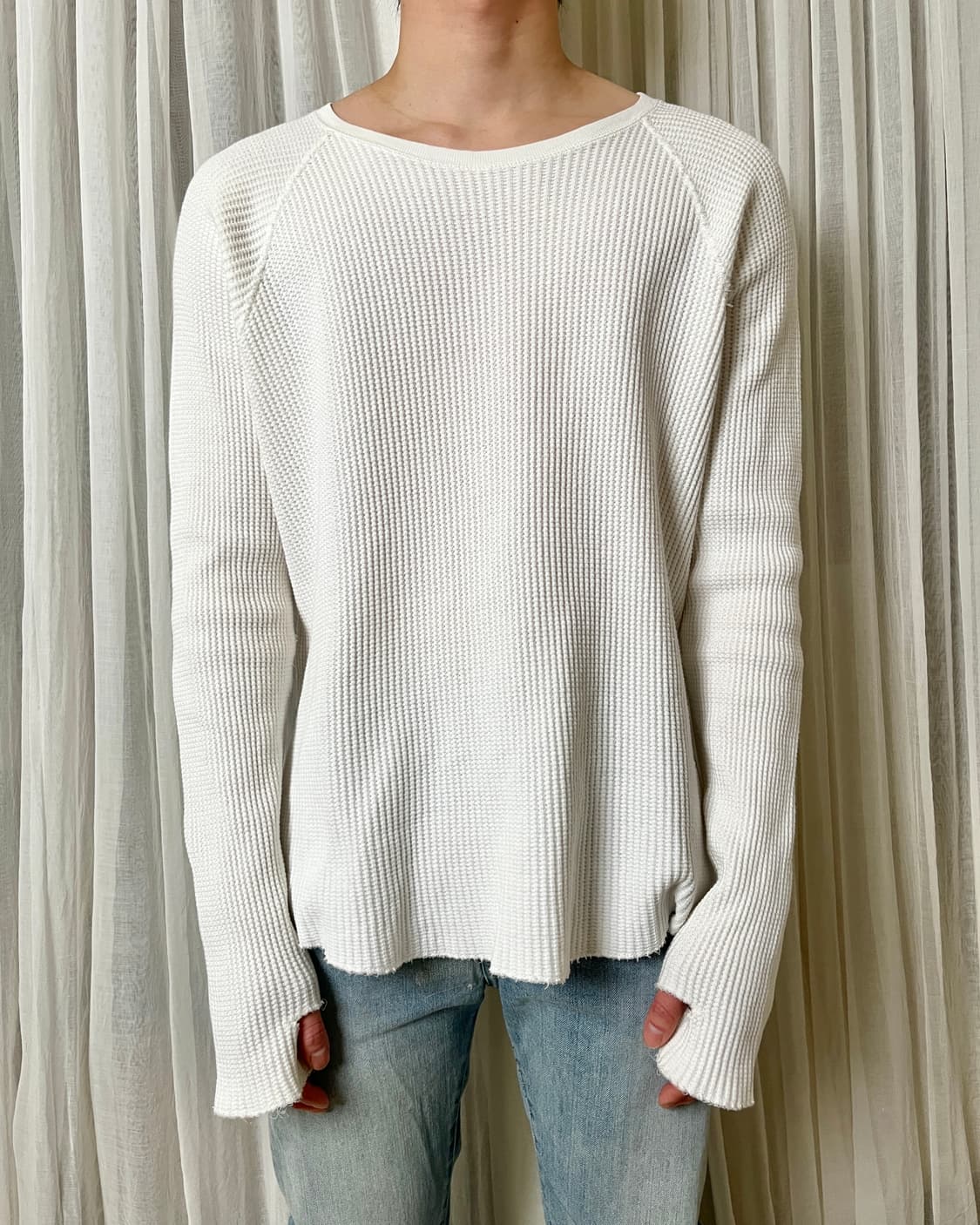 언유즈드 핑거홀 써멀 롱슬리브 티셔츠 unused 와플티 상품이미지1