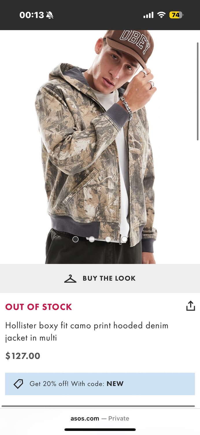 홀리스터 카모 자켓 후드집업 상품이미지3