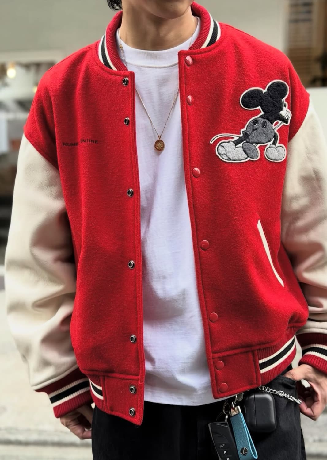 슈프림 넘버나인 미키마우스 바시티 자켓 M 상품이미지1