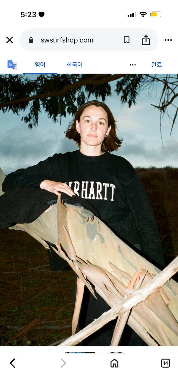 칼하트 WIP 유니버시티 스크립트 니트 상품이미지1