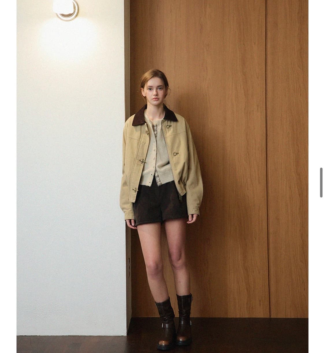 하네 플레인 버클 자켓 베이지 M사이즈 상품이미지1