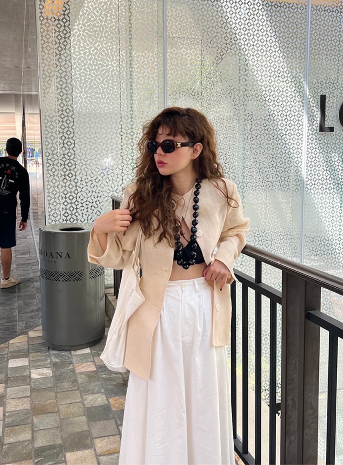 프레클(freckle) 빈티지 무드 리넨 노카라 자켓 (아이보리) 상품이미지3