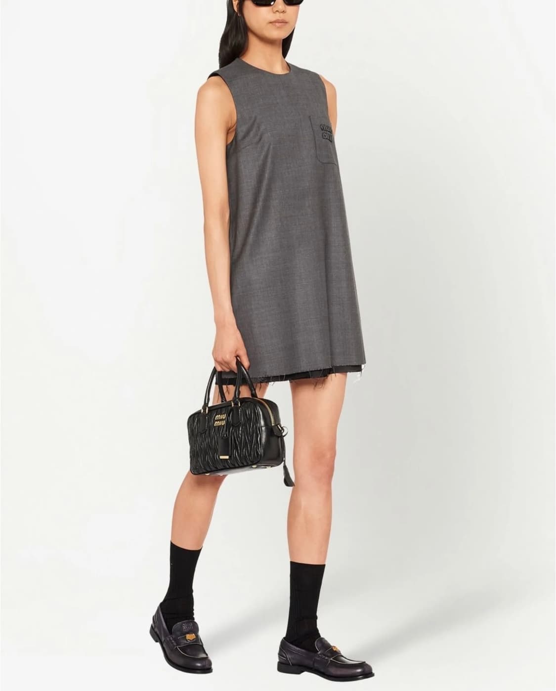 미우미우 그레이 민소매 원피스 상품이미지8