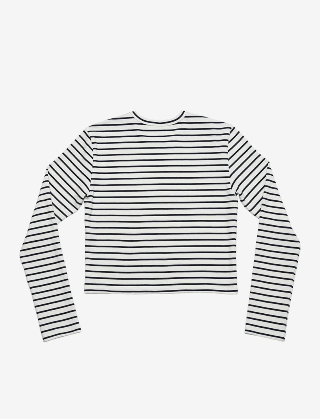엘엘엘 디자인 스튜디오 스트라이프 크롭 롱슬리브티_화이트 상품이미지5