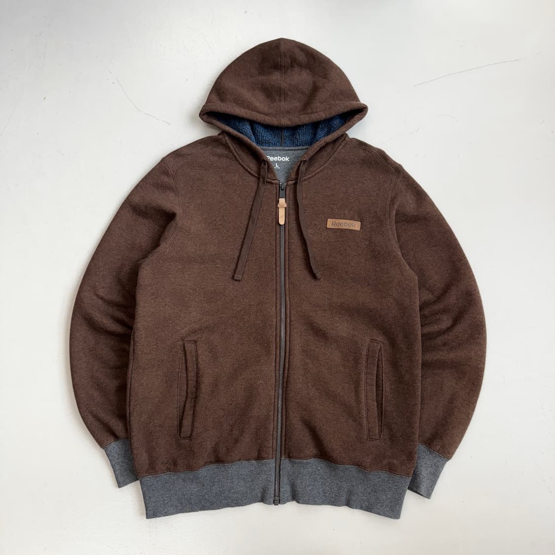 리복 올드스쿨 브라운 후드집업 상품이미지2