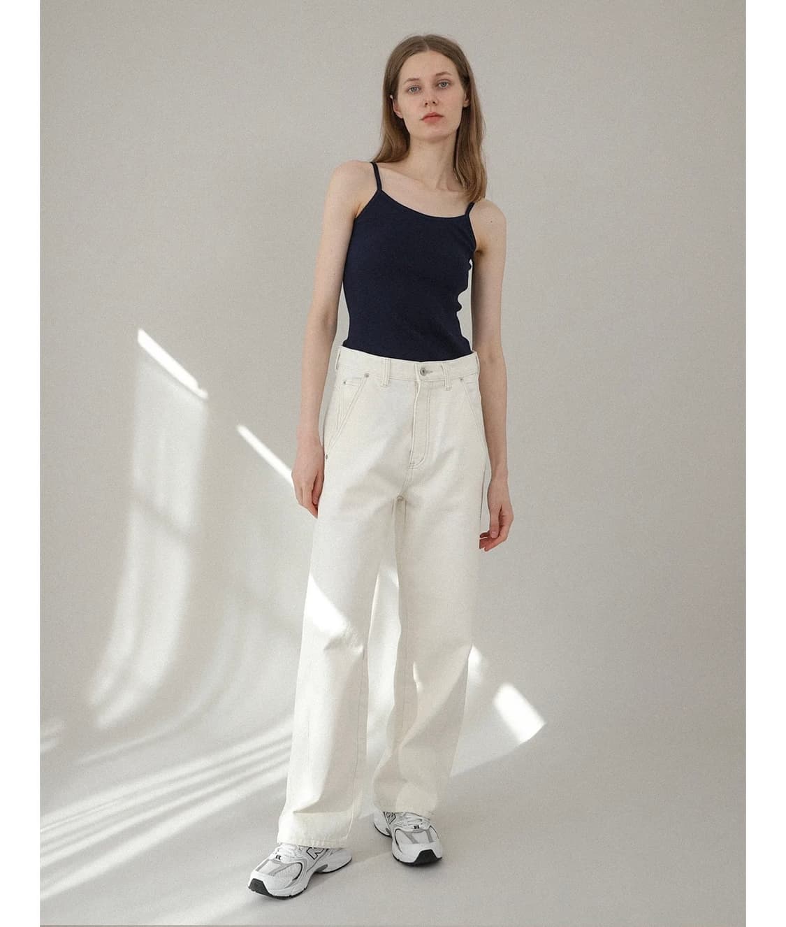 로우 화이트 와이드 데님 팬츠 m 상품이미지2