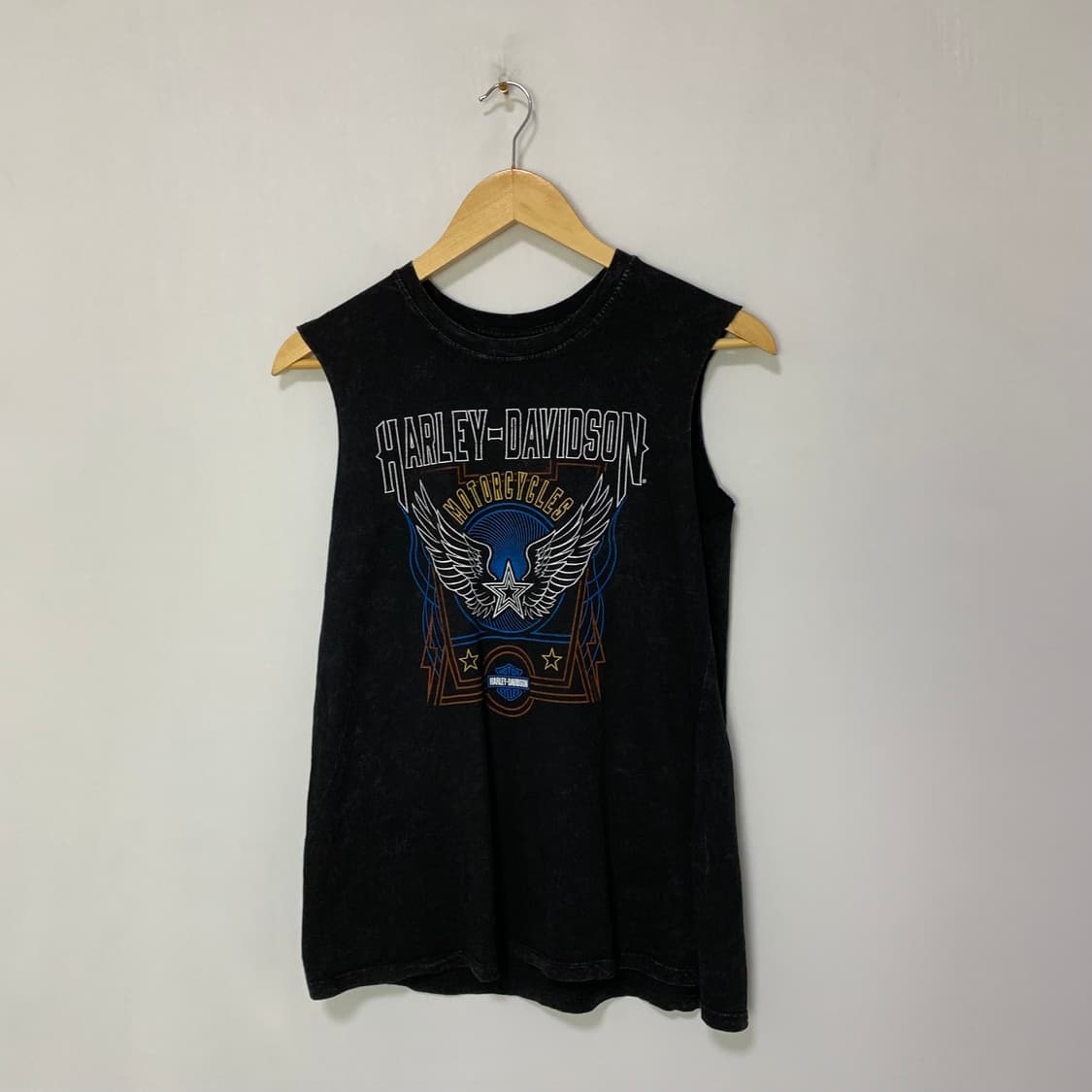 할리 데이비슨 빈티지 프린팅 슬리브리스 펑크 나시 M 상품이미지1