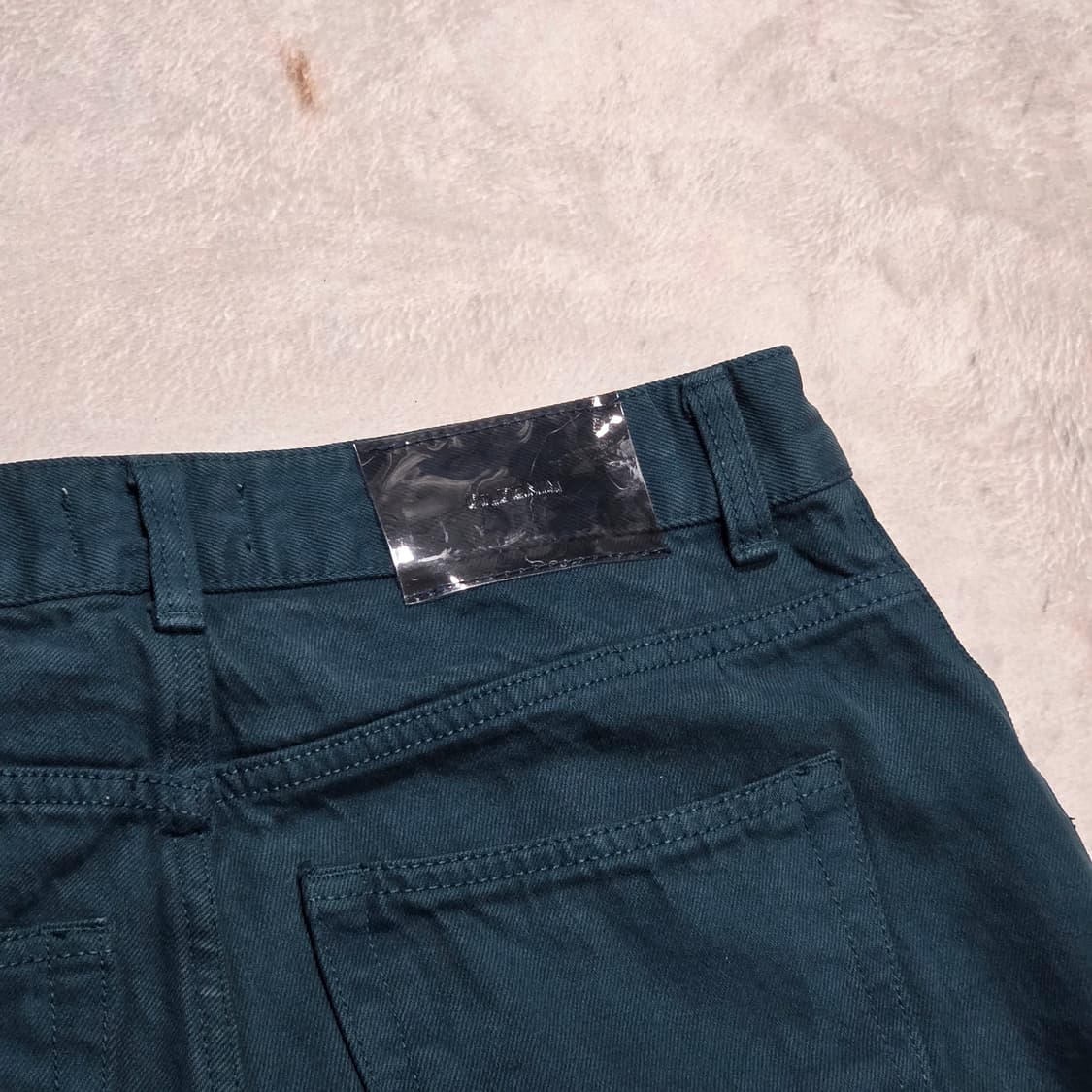 세미 와이드 청록색 코튼 팬츠 상품이미지5