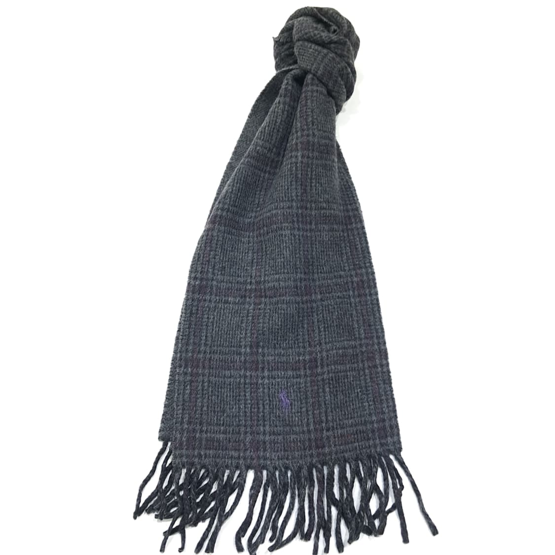 MX420 폴로 글렌체크 퍼플포니 차콜 머플러 목도리 상품이미지1
