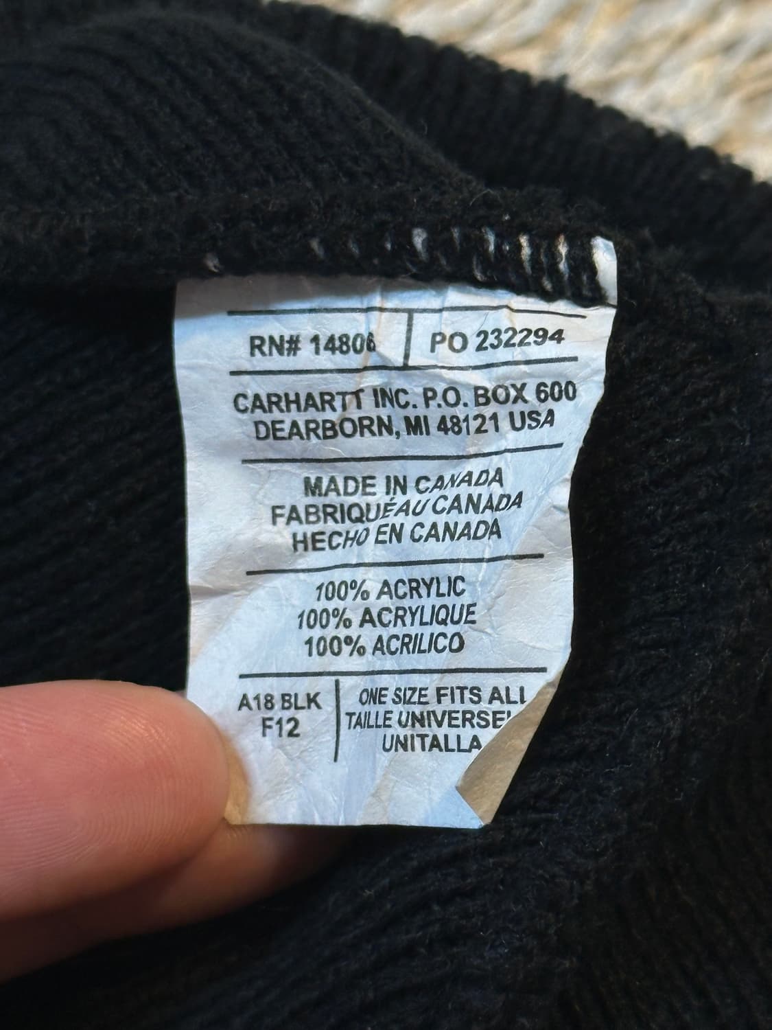 칼하트 CARHARTT 비니 블랙 상품이미지2