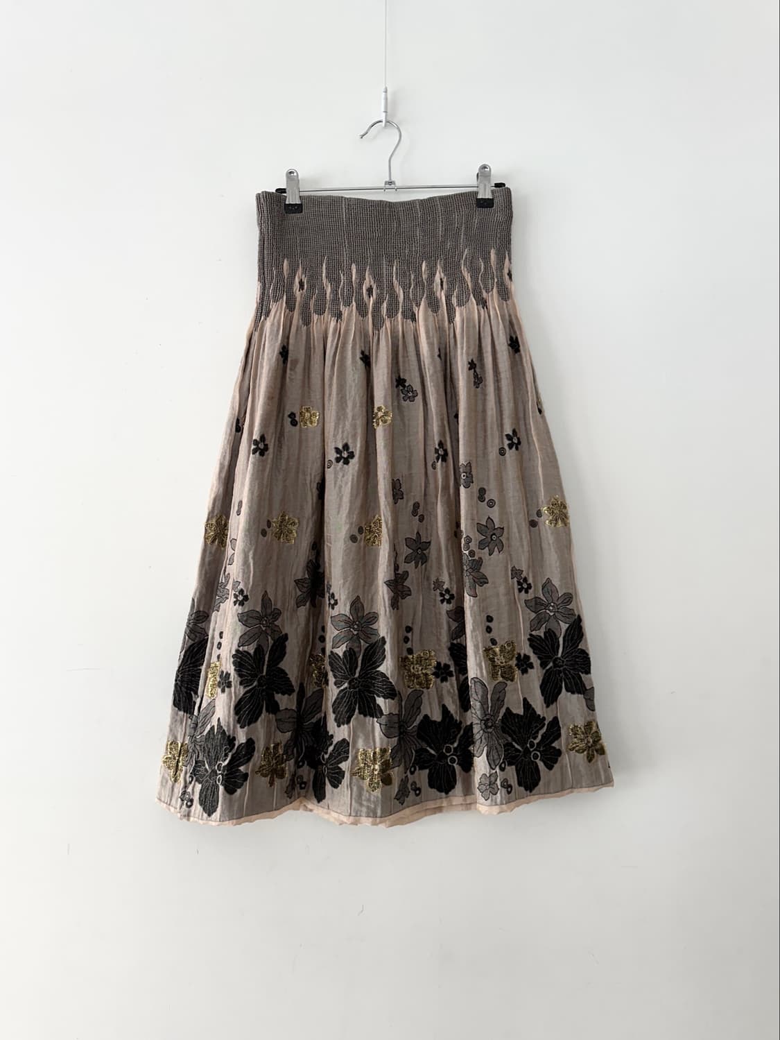 Floral gold glitter banding skirt & ops 상품이미지1