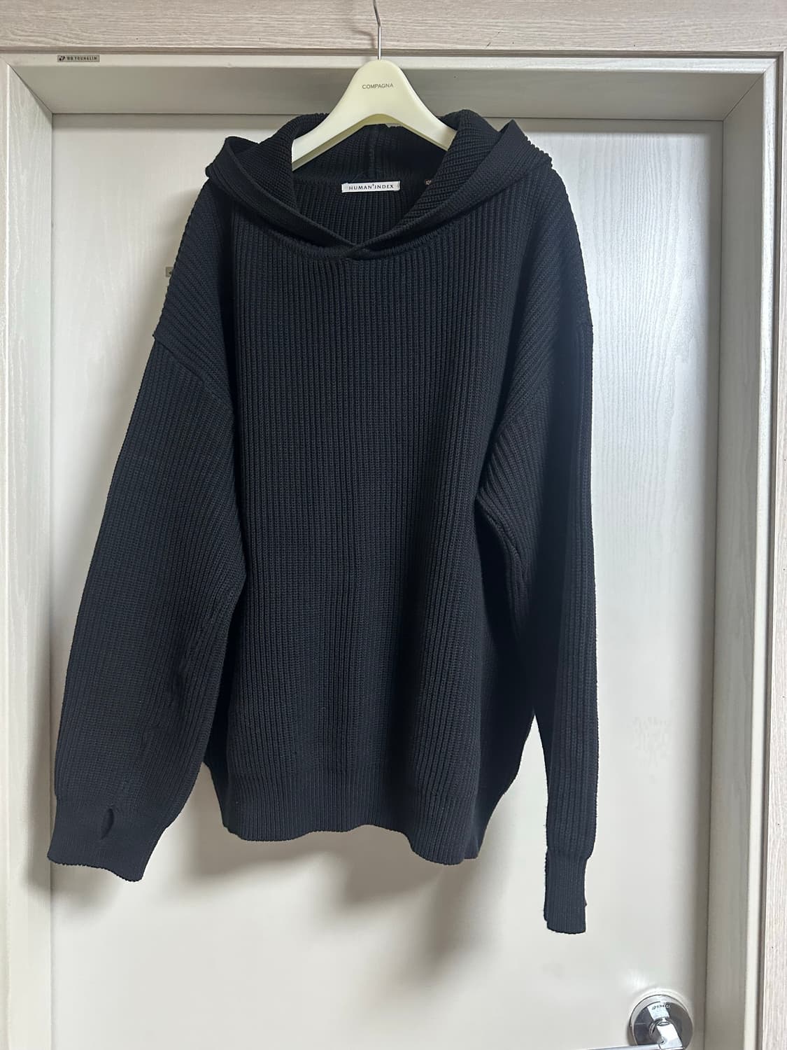 폴리테루 휴먼인덱스 휴먼니트후디 블랙 3사이즈 상품이미지1