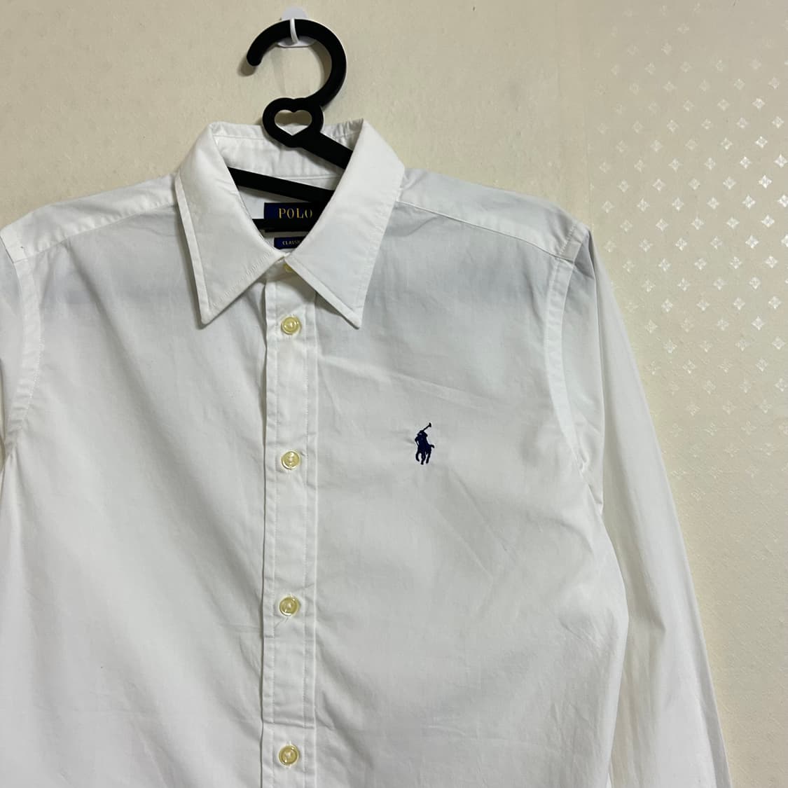 폴로 랄프로렌 신형 큐알 솔리드 셔츠 화이트 S  상품이미지5
